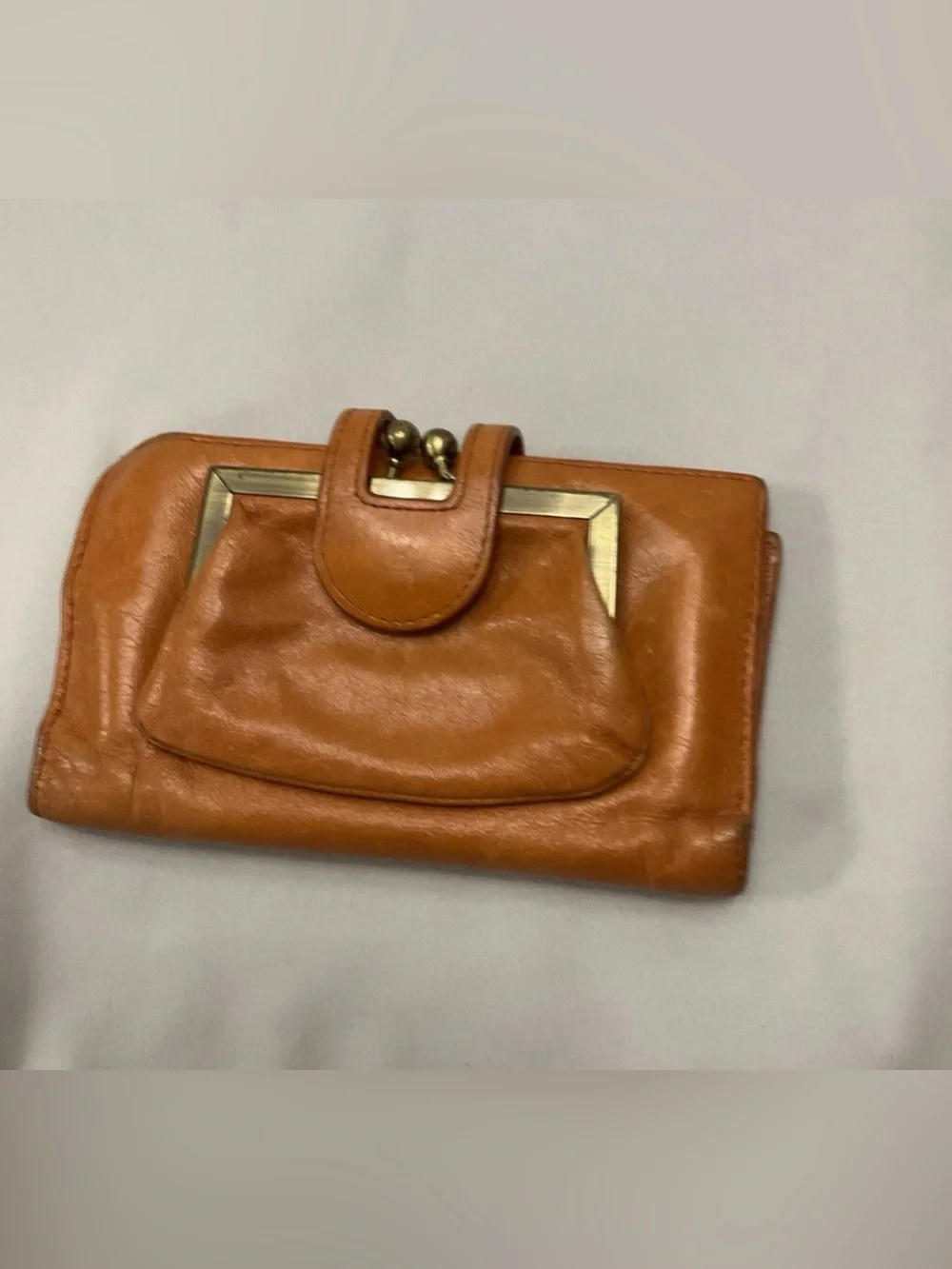 Hobo Leather Cognac international Wallet With Coin Purse